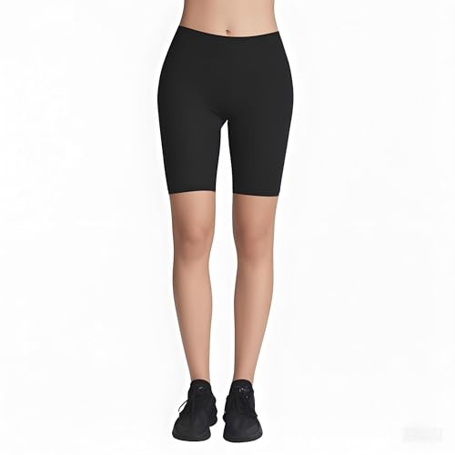 4How Kurze Leggings Sporthose Sport Shorts Schwarz Jogginghose Sommerlegging Damen 1/2 Tights Radlerhose Fitness Yoga Gym Shorts,XL