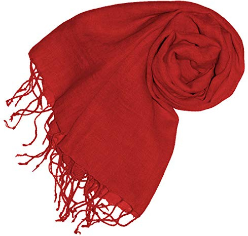 Lorenzo Cana damhalsduk halsduk halsduk linnehalsduk 65 x 175 cm 100 % linne röd mörkröd tomatröd bordeauxröd damduk 93074, Tomatröd, 54 x 200 cm