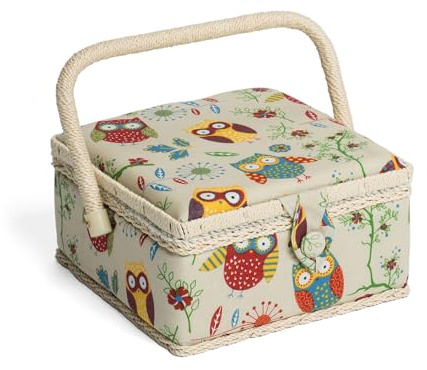 Hobby Gift Exklusives kleines Nähkästchen, Eule, 20 x 20 x 11cm