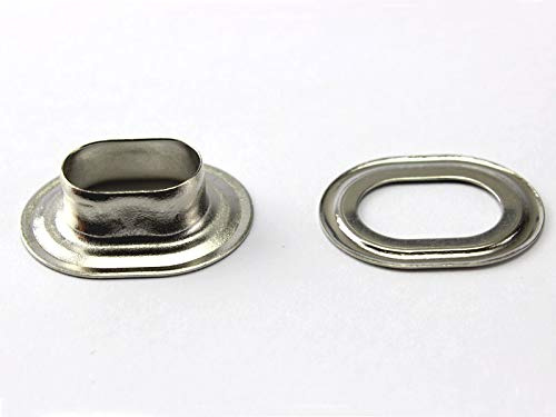 20 x Oval Ösen 17 x 11 mm Messing Nickel rostfrei Planenösen für Boot Plane