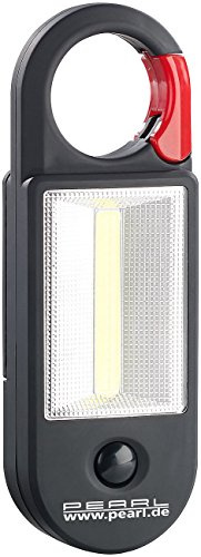 PEARL Werkstattlampe: Arbeitsleuchte AL-325 mit COB-LED, Karabiner-Haken, Magnet, 4W, 320 lm (LED Arbeitslampe, Magnetleuchte, Batterie Leuchten)