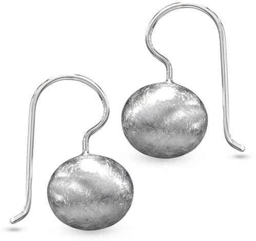 Vinani Damen Ohrringe 925 Silber - Ohrhänger Kugel gebürstet aus 925 Sterling Silber Set für Frauen OHR
