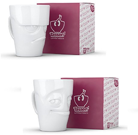 Fiftyeight Henkeltassen 2er Set grummelig und verschmitzt 350 ml Henkelbecher