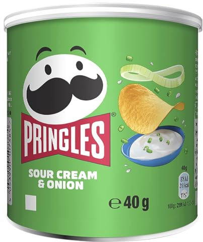 Pringles Sour Cream und Onion - der unwiderstehliche Snack-Klassiker in der praktischen Dose - knackige Chips mit Sour Cream- und Zwiebel-Geschmack - Pop. Play. Eat., 40 g (12er Pack)
