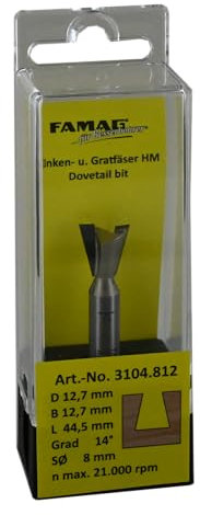 FAMAG Dichtungsnutfräser VHM mit Ankerstegprofil 5x8x65mm, Schaft 6mm - 3104.685