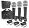 Pyle Kit de micrófono dinámico profesional de 3 piezas, micrófono de mano vocal unidireccional cardioide con funda de transporte rígida y bolsa, soporte/clip y cable de audio XLR de 26 pies a conexión