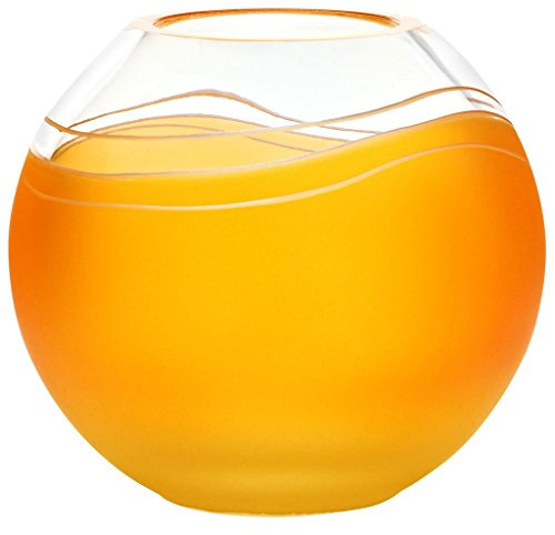 Kugelvase Vase Blumenvase Elements Orange Gelb D 15 cm Kristallglas Tischvase Tischdeko Hochzeitdeko