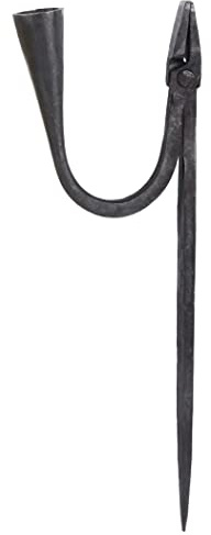 Ulfberth Hochwertiger Geschmiedeter Kienspanhalter zum Einschlagen Kerzenständer Kerzenhalter aus Stahl Mittelalter Wikinger LARP