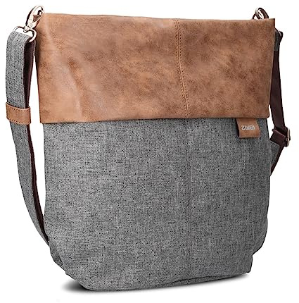 Zwei Damen Umhängetasche Olli OT12 Crossbody-Bag 7 Liter strapazierfähige & wasserabweisende Schultertasche, hochwertige Qualität, Schlüsselring, zusätzlicher Schultergurt, Geheimfach