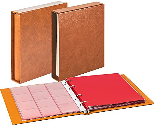 Lindner 1106E - H Set: Karat-Münzenalbum CLASSIC mit Kassette-hellbraun