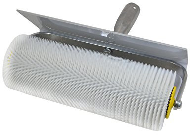 DEWEPRO® Rullo frangibolle Ø90x250mm - Lunghezza dei chiodi 21 mm - Rullo per autolivellante - Con Paraspruzzi - Rullo a bolle - Struttura in Metallo a Doppio Supporto e Raccordo a Innesto in Metallo