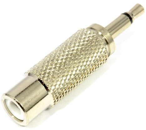 HQ 3,5 mm Mono Jack Fiche vers RCA Cinch Femelle Adaptateur Nickelé