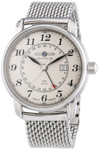Zeppelin Herren-Armbanduhr XL LZ127 GRAF Analog Quarz Edelstahl 7642M5