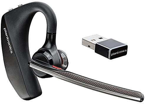 Plantronics - Voyager 5200 UC (Poly) - Bluetooth Single-Ear (Monaural) Headset - USB-A Compatible to connect to your PC and/or Mac - Works with Teams, Zoom & more - Noise Canceling