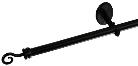 Liedeco Träger für Vitragestange | selbstklebend | 2 Stück | schwarz
