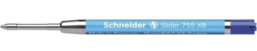 Schneider 77347 Slider 755 Kugelschreibermine (ViscoGlide-Technologie, dokumentenecht, XBExtrabreit) 3er Blisterkarte, blau