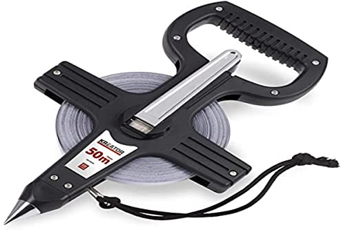 Kreator KRT702050 Maßband 50m Stahlband mit ergonomischen Handgriff Rollmaß Bandmaß