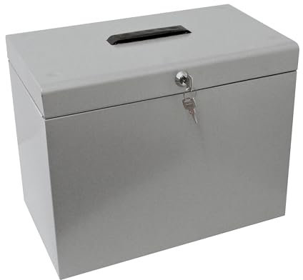 Ablagebox / Hängemappenbox (aus Metall, A4) grau