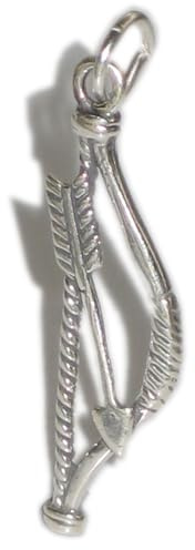 Bogen und Pfeil Sterling Silber Charm .925 x 1 Bogenschießen Bogen Pfeile Charms