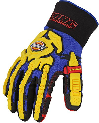 Dickies GL01WP BL M Size Medium Heavy Duty Waterproof Impact Gloves - Steel Blue
