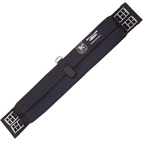 Barefoot Sattelgurt Stretch & Breath 35 cm – elastischer Kurzgurt – atmungsaktiv & waschbar – weich gepolstert aus reißfestem Nylon – 2 Ringe pro Seite