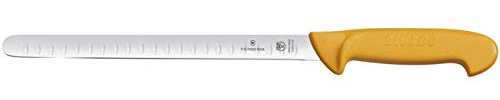 Victorinox, coltello per sfilettare Swibo con lama alveolata da 25 cm, manico in nylon, giallo