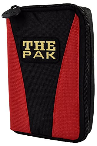 Karella Darttasche The PAK-Multi original, schwarz-rot, Platz für 3 Dartsets, handlich und geräumig, Perfekter Schutz, Dartcase, Tasche für Darts