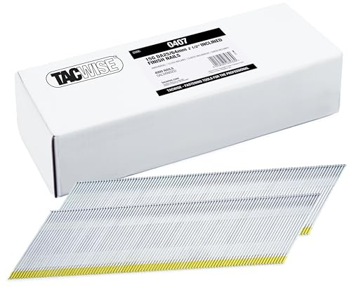 Tacwise 0407 Clous de Finition Galvanisé à Angle DA 15G/64 mm, Lot de 4000 | Tête en 'D'