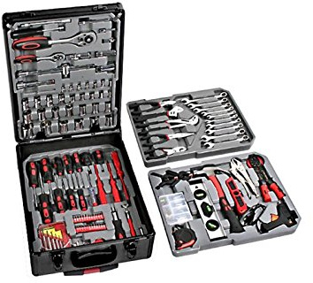 UNITED TRADE VALIGIA CASSETTA ATTREZZI DA LAVORO COMPLETA TROLLEY UTENSILI SET 187 PZ