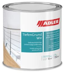 ADLER Tiefengrund WV 750 ml, lösemittelfrei, Wand-Grundierung für saugende Untergründe Putzgrund, Beton, Fassaden, Gipskarton, Estriche