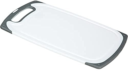 Kesper Rutsch-Stopp Tranchierbrett mit Saftrille aus Kunststoff hergestellt, Maße 40,5 x 24,5 x 0,9 cm, 30750