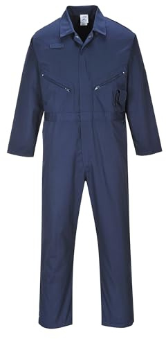 Portwest C813 Liverpool Work Overalls Action Back 8 Pocket | Navy, X Small, Action Back, 8 Pockets, Polycotton, Boiler Suit, Painters, Mechanics, Construction