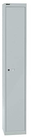 BISLEY Garderobenschrank Office, 1 Abteil, 1 Fach, T 305 mm, Metall, 645 Lichtgrau, 30.5 x 30.5 x 180.2 cm