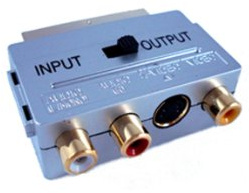 Loops 3 RCA to SCART TV/DVD Converter Adapter - Male & Female - S-video PHONO/Composite