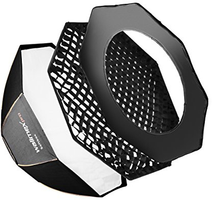Walimex Pro Octagone Softbox Plus Boîte à lumière pour Flash Studio 60 mm Orange Line