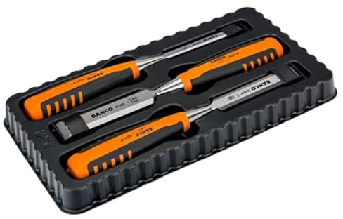 Bahco BAH424PS3 Stechbeitel-Satz, 12-18-25mm 424P-S3-EUR, Silber/Orange/Schwarz, 12/18/25 mm