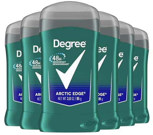 Degree Men Original Aluminum Free Deodorant for Men, 48-Hour Odor Protection, Arctic Edge 3 Ounce (Pack of 6)