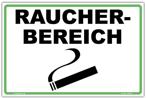 Schild Raucherbereich Hinweisschild 300x200 mm stabile Aluminiumverbundplatte 3mm stark