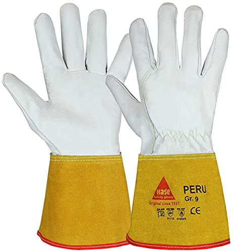 Hase Safety „Peru“ - Leichte Schweißerhandschuhe, EN388,EN420, EN407 - Handschuhe zum Schweißen, Größe: XXL