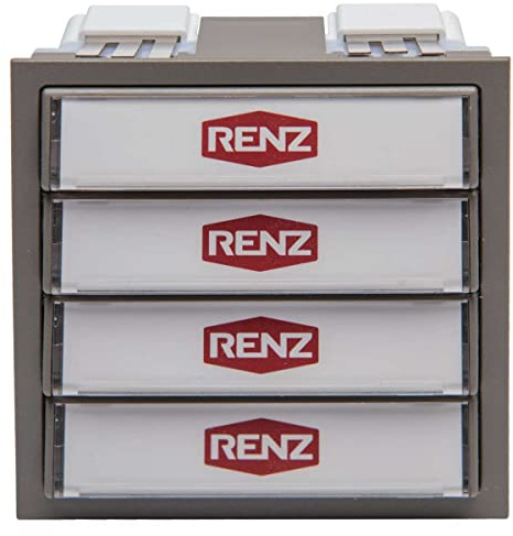RENZ Tastenmodul mit 4 Klingeltaster-Graualuminium (RAL 9007)