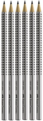 Faber-Castell 6er Sparpack Bleistifte GRIP 2001 (silber H)