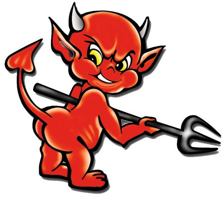 Avisa Aufkleber Funny Devil - 11x10.5cm, Rot