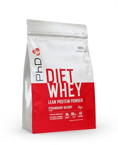 PhD Nutrition Diet Whey Lean Protein Powder | Strawberry Delight Whey Protein Powder | 1kg Bag