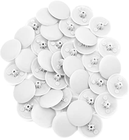 Snap-On Bifix Cover Caps to Use with Phillips Ph2 & Pozidrive Pz2 Pozi Screws - Pack of 50 Biffix Covers : Off White