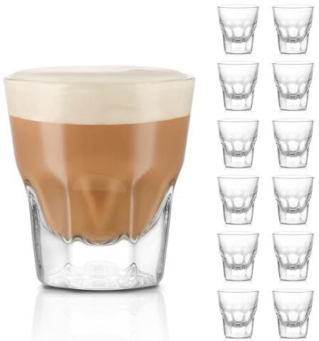 Libbey Gibraltar DuraTuff Cortado Glasses Set of 12, 4.5 Oz Durable Restaurant Style, Glass Espresso Cups, Drinkware Set for Home, Coffee Service