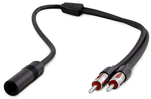 Adapter Universe Adaptador de antena en Y DIN ISO hembra a 2 machos divisor cable distribuidor adecuado para antena de coche, color negro