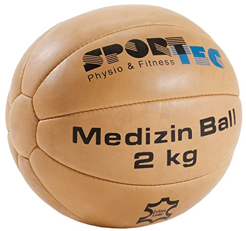 Sport-Tec Medizinball Fitnessball Gewichtsball Rehaball aus Echtem Leder