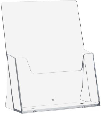 5 Stück DIN A5 Hoch Prospekthalter/Prospektständer/Tischprospekthalter | Tranaparent - Tischaufsteller - sicherer Stand, glaklare Optik