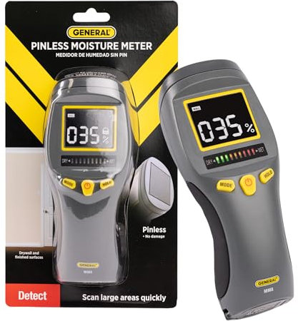 General Tools Pinless LCD Moisture Meter with Tricolor Bar Graph (MM8)
