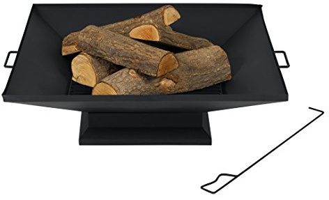 tepro Feuerschale Penfield, eckige Feuerstelle aus hochhitzefest lackiertem Stahl für den Garten, mit Schürhaken, Maße ca. 91 x 79,8 x 25,8 cm